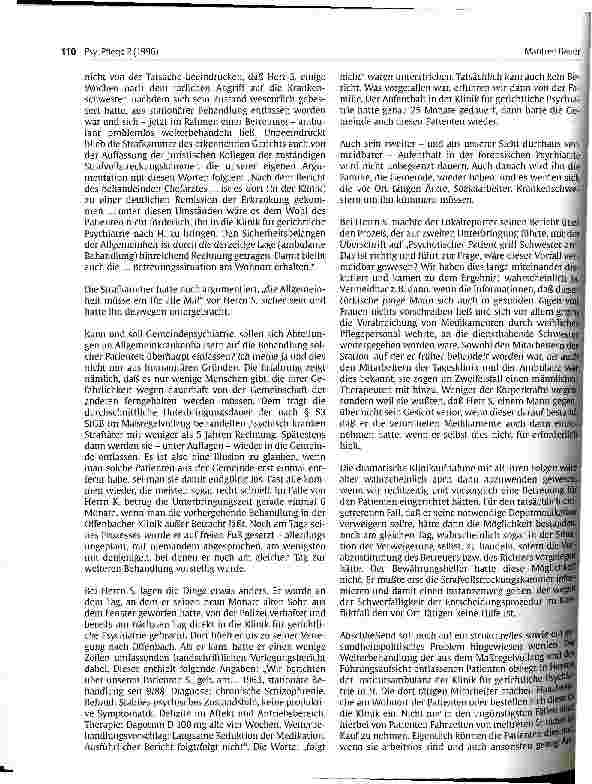 Vorschauseite 4: Von der Schwierigkeit der Gemeindepsychiatrie mit sogenannten forensischen Patienten