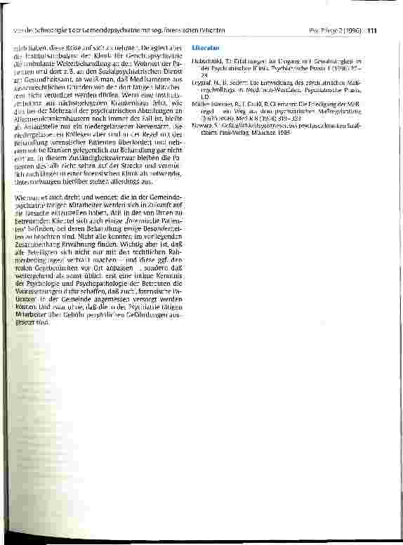 Vorschauseite 5: Von der Schwierigkeit der Gemeindepsychiatrie mit sogenannten forensischen Patienten