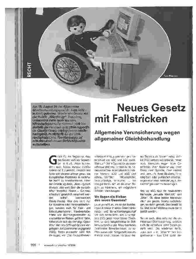 Vorschauseite 1: Neues Gesetz mit Fallstricken