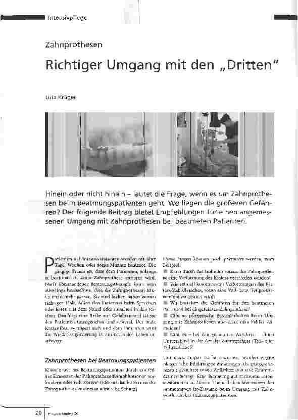 Vorschauseite 1: Zahnprothesen - Richtiger Umgang mit den Dritten
