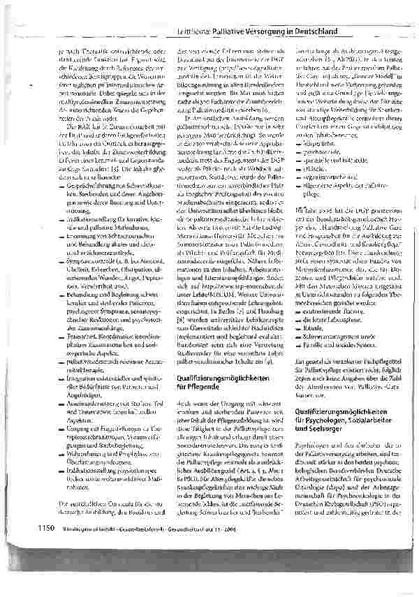Vorschauseite 2: Aus-, Fortund Weiterbildung in der Palliativ Versorgung