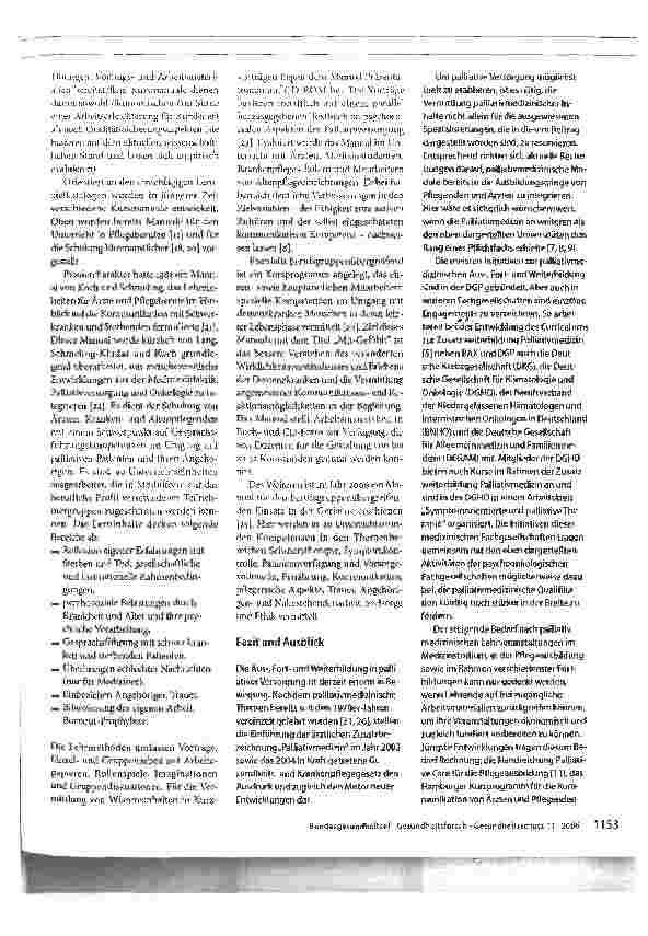 Vorschauseite 5: Aus-, Fortund Weiterbildung in der Palliativ Versorgung