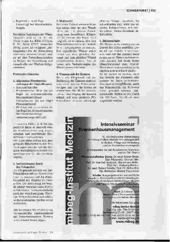 Vorschauseite 4: Wund-Foto-Dokumentation - Was nicht dokumentiert wurde, gilt als nicht erbracht