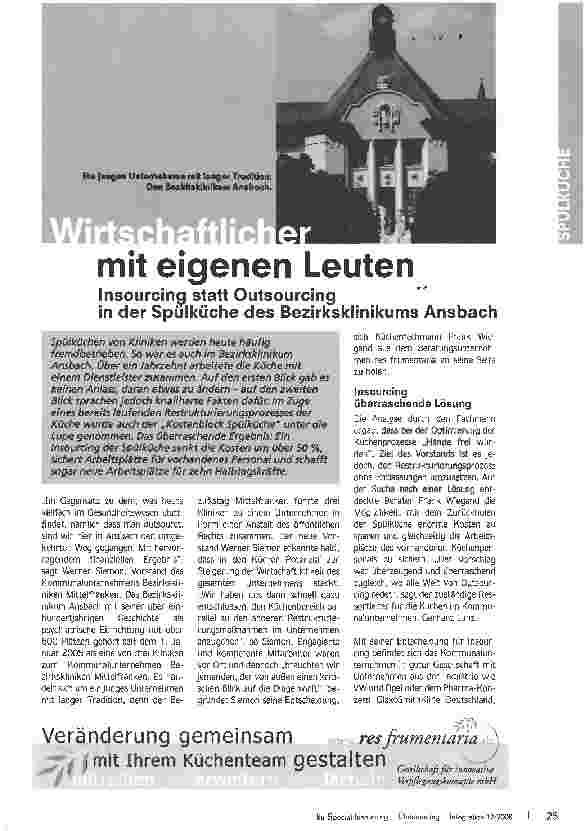 Vorschauseite 1: Wirtschaftlicher mit eigenen Leuten