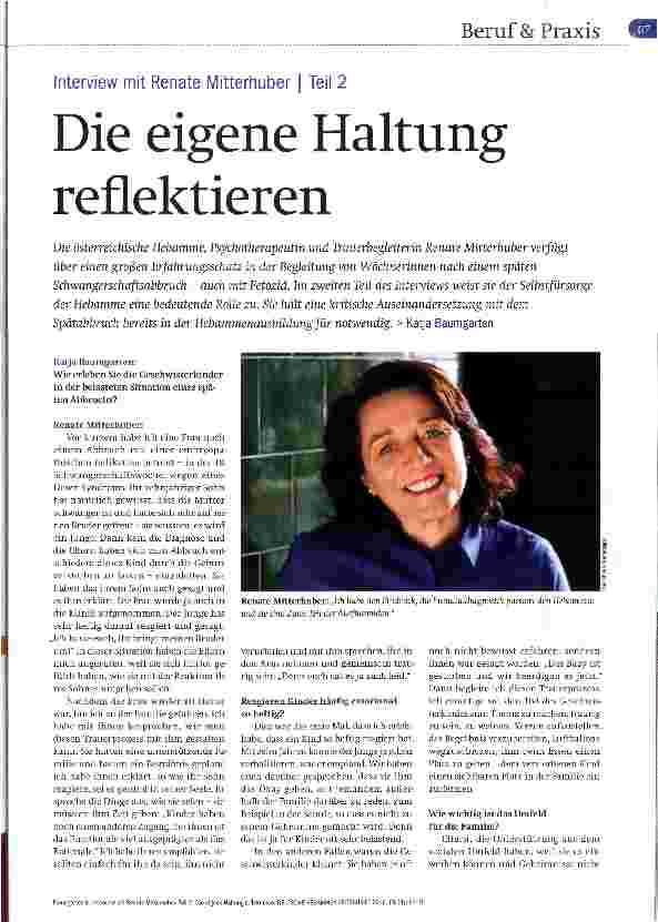 Vorschauseite 1: Interview mit Renate Mitterhuber Teil 2 Die eigene Haltung reflektieren