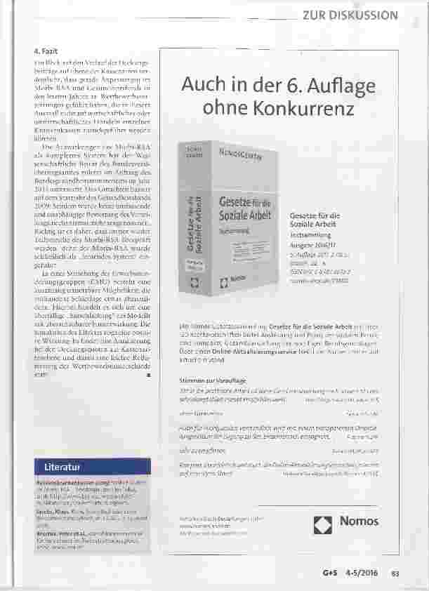 Vorschauseite 6: ZUR DISKUSSION „Surrogatparameter im Morbi-RSA: Auf die Zielstellung kommt es an!
