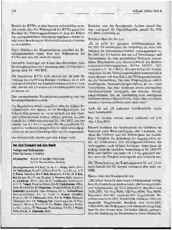 Vorschauseite 2: 2,0 Geschäftsgebühr im Neubescheidungsverfahren?