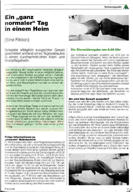 Vorschauseite 1: Ein ganz normaler Tag in einem Heim (Eine Fiktion)