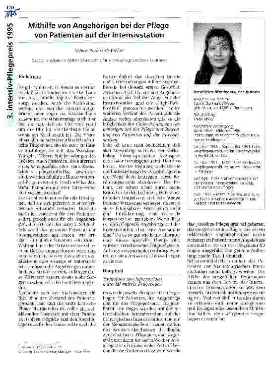 Vorschauseite 1: Mithilfe von Angehörigen bei der Pflege von Patienten auf der Intensivstation