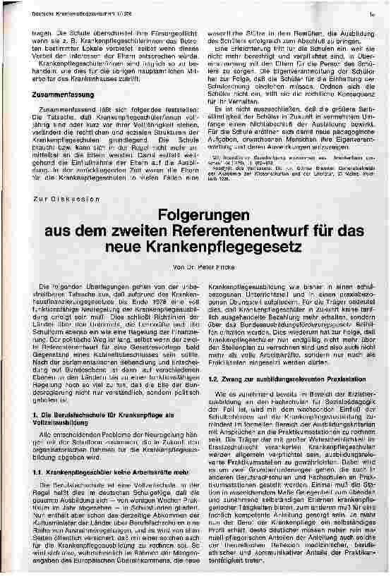 Vorschauseite 6: Die rechtlichen Auswirkungen des Gesetzes zur Neuregelung des Volljährigkeitsalters auf die Krankenpflegeschulen