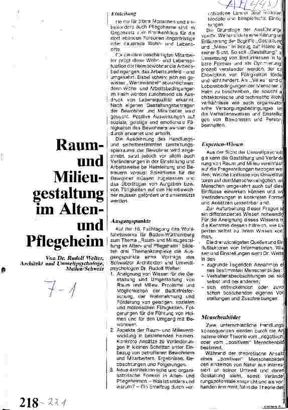 Vorschauseite 1: Raumund Milieugesaltung im Altenund Pflegeheim