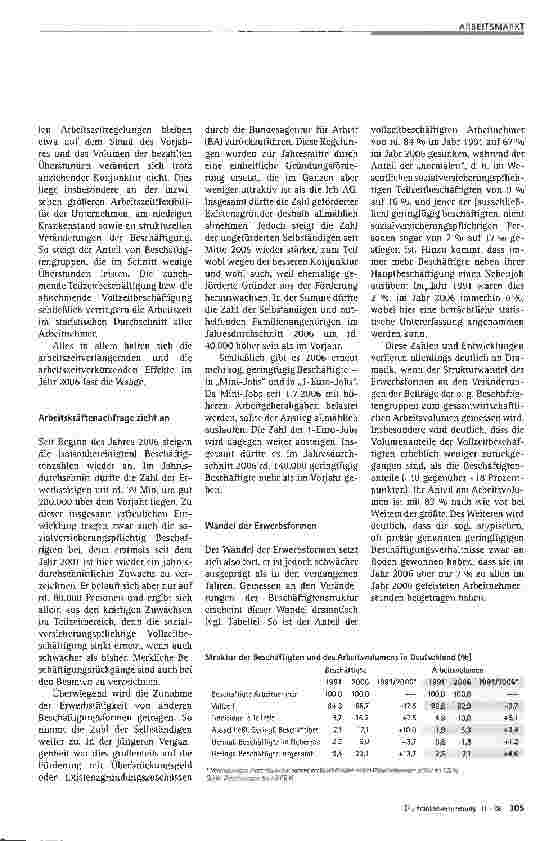 Vorschauseite 2: Arbeitsmarkt 2006: Konjunkturelle Aufhellung mit strukturellen Schatten