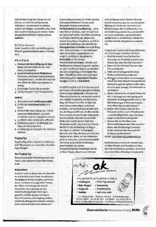 Vorschauseite 2: Essstörungen und Schwangerschaft