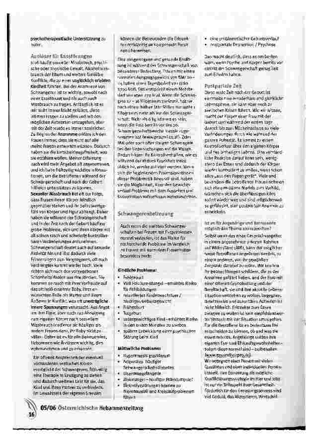 Vorschauseite 3: Essstörungen und Schwangerschaft