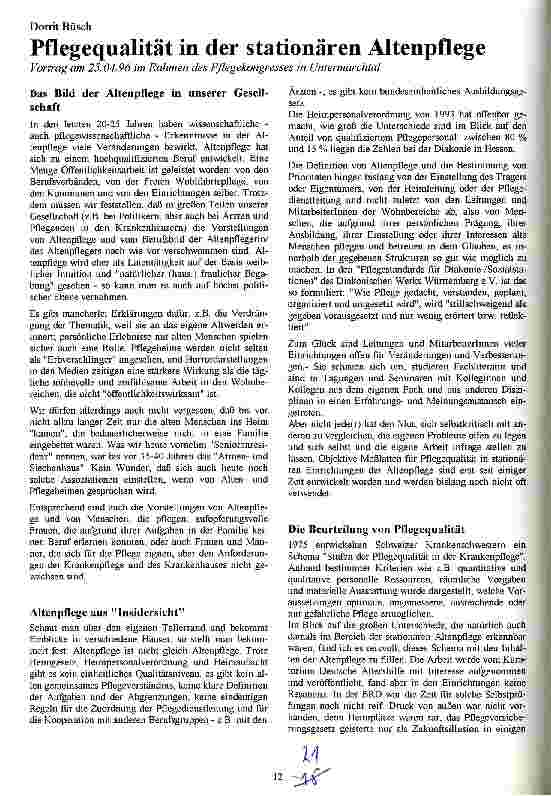 Vorschauseite 1: Pflegequalität in der stationären Altenpflege