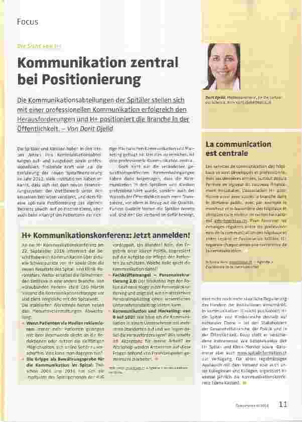 Vorschauseite 1: Kommunikation zentral bei Positionierung