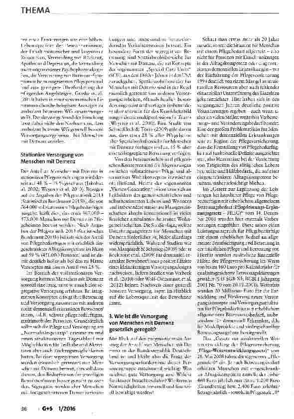 Vorschauseite 5: Demenz: Weiterentwicklung der Versorgungsangebote