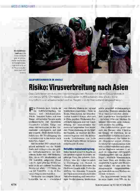 Vorschauseite 1: Risiko: Virusverbreitung nach Asien