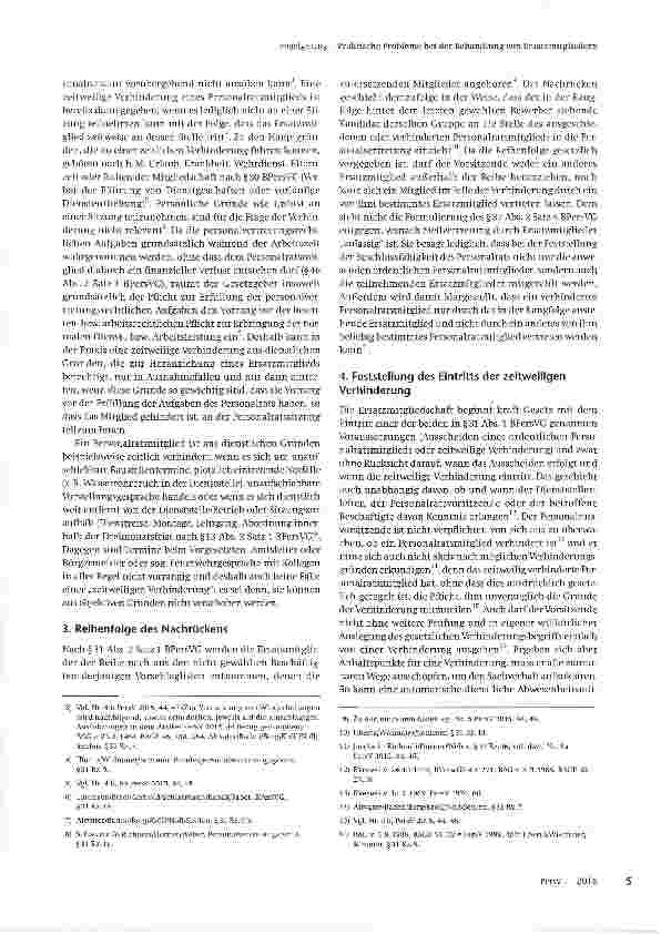 Vorschauseite 2: Praktische Probleme bei der Behandlung von Ersatz-mitgliedern