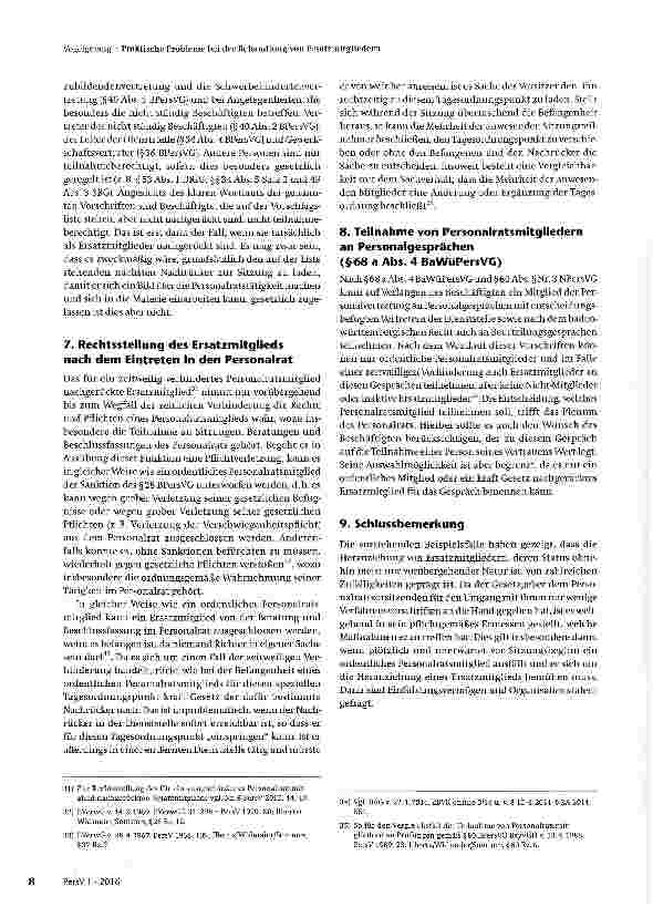 Vorschauseite 5: Praktische Probleme bei der Behandlung von Ersatz-mitgliedern