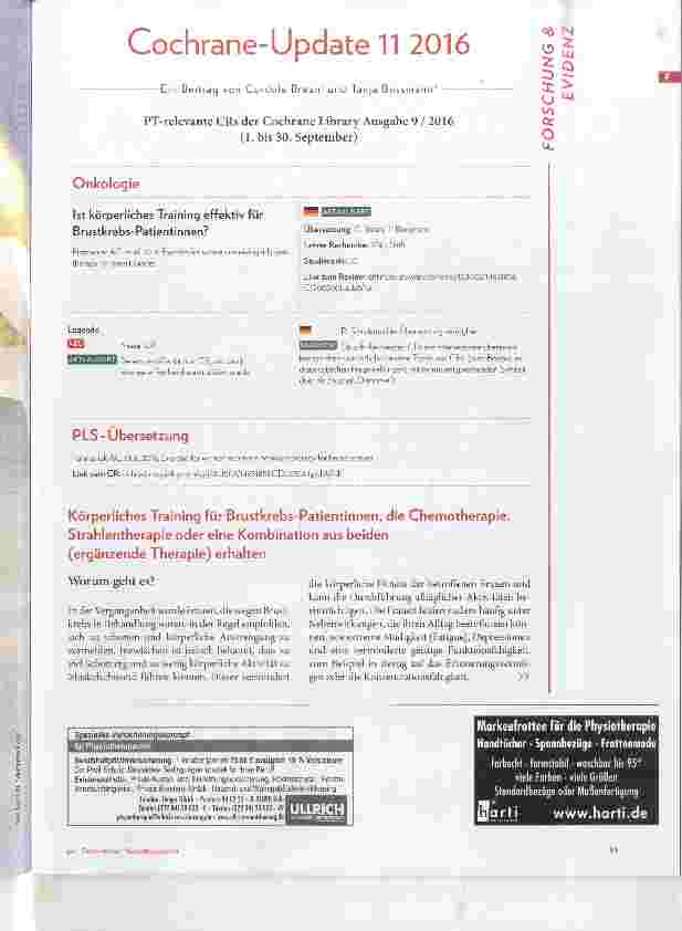 Vorschauseite 1: Cochrane-Update 11 2016