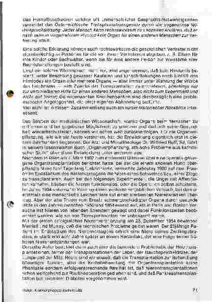 Vorschauseite 4: Rechtliche und ethische Fragen bei der Mitwirkung an der Organtransplantation