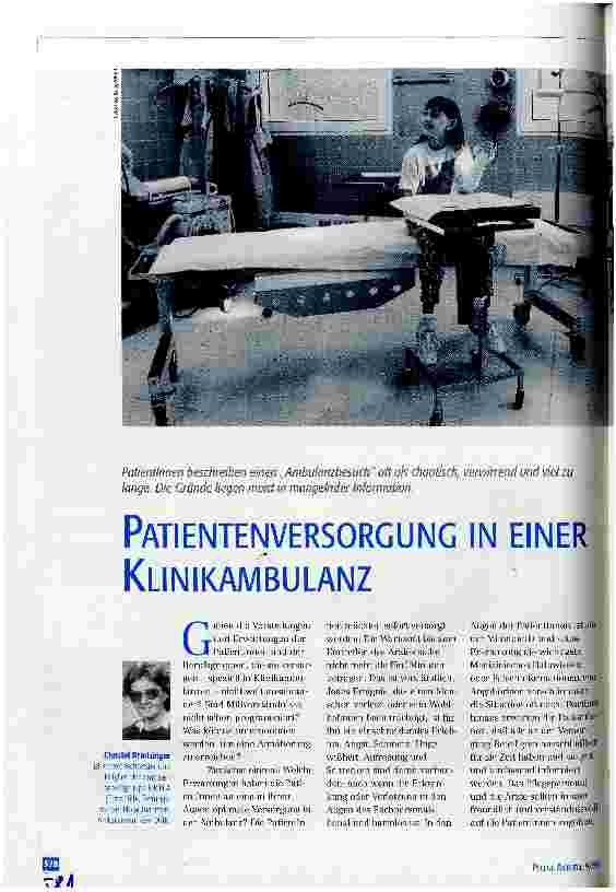 Vorschauseite 1: Patientenversorgung in einer Klinikambulanz