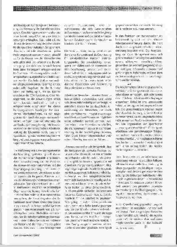 Vorschauseite 6: Fallmanagement in der Beschäftigungsförderung: Ein Fall für die Tschechische Republik?