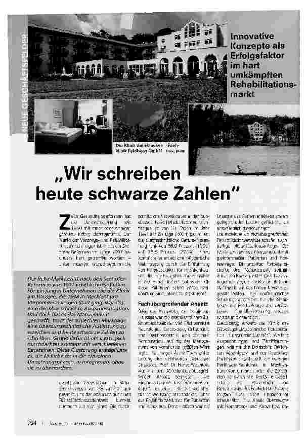 Vorschauseite 1: Wir schreiben heute schwarze Zahlen
