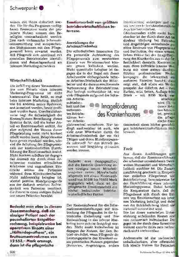 Vorschauseite 4: Humanität und Wirtschaftlichkeit in der Pflege Widerspruch oder Chance?