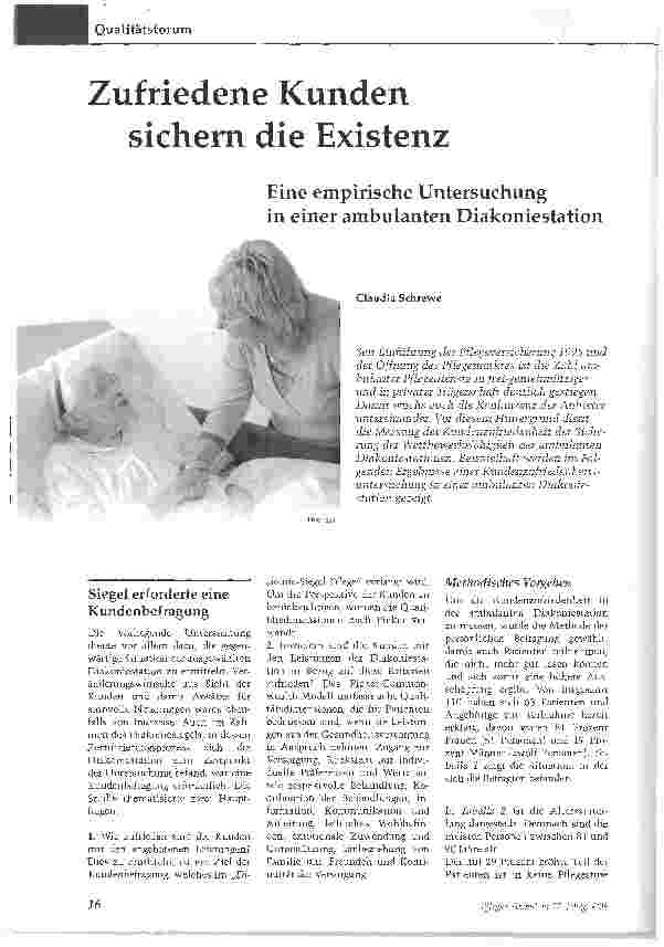 Vorschauseite 1: Zufriedene Kunden sichern die Existenz