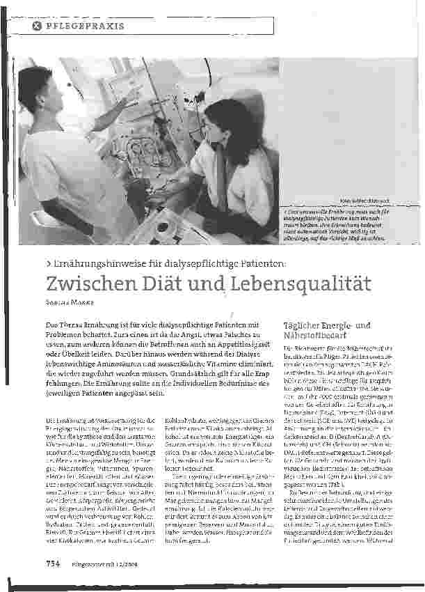 Vorschauseite 1: Zwischen Diät und Lebensqualität
