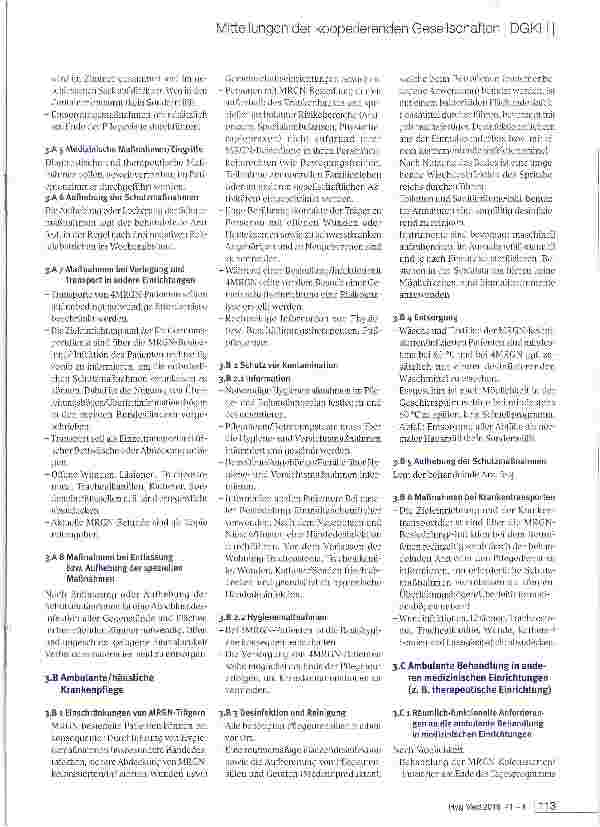 Vorschauseite 5: Maßnahmenplan für multiresistente gramnegative Erreger (MRGN) in Gesundheits-/Pflegeund Betreuungseinrichtungen