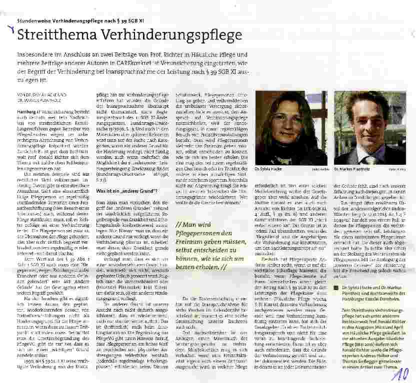 Vorschauseite 1: Streitthema Verhinderungspflege