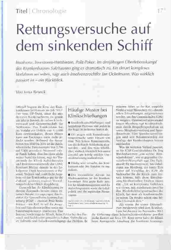 Vorschauseite 1: Rettungsversuche auf dem sinkenden Schiff