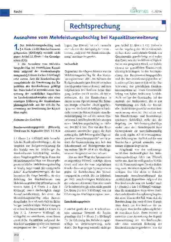Vorschauseite 1: Ausnahme vom Mehrleistungsabschlag bei Kapazitätserweiterung
