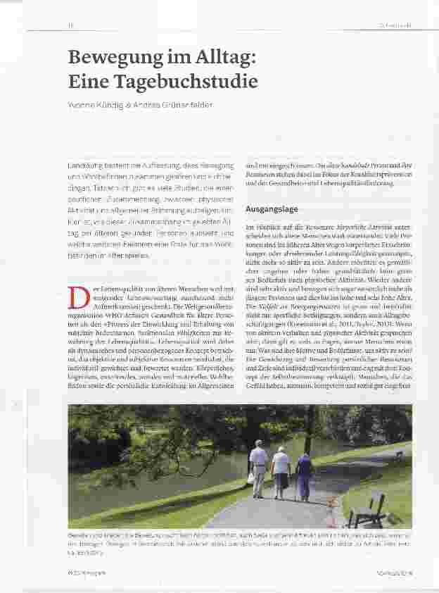 Vorschauseite 1: Bewegung im Alltag: Eine Tagebuchstudie