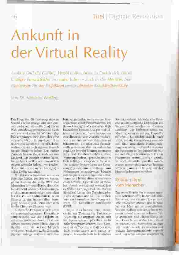 Vorschauseite 1: Ankunft in der Virtual Reality