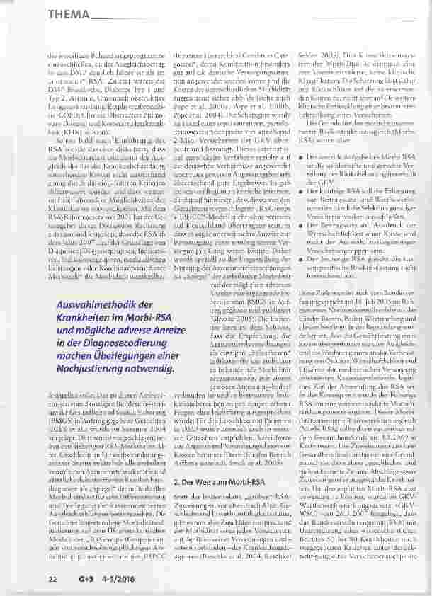 Vorschauseite 2: Morbi-RSA und die Krankheitsauswahl