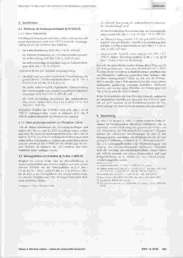 Vorschauseite 6: Änderungen des Arbeitnehmerüberlassungsgesetzes nach dem Gesetzentwurf der Bundesregierung