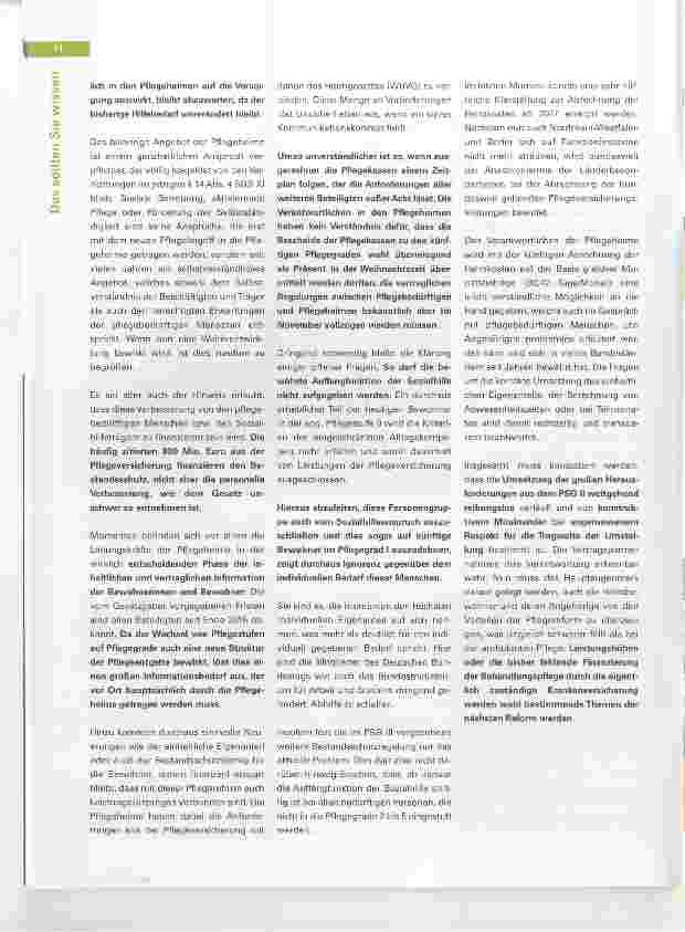Vorschauseite 2: Der neue Pflegebegriff kurz vor dem Start Umsetzung in die Praxis, Verträge und Vergütung