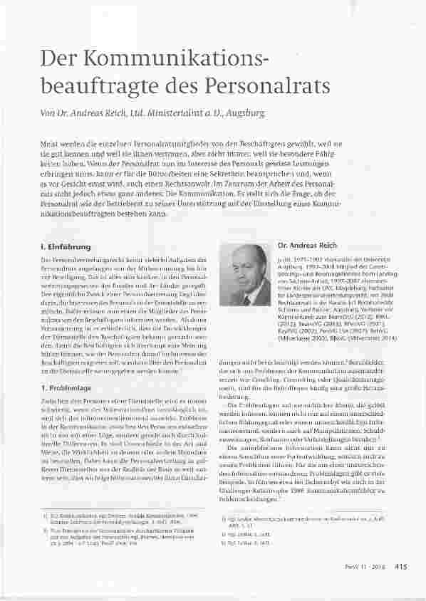 Vorschauseite 1: Der Kommunikationsbeauftragte des Personalrats
