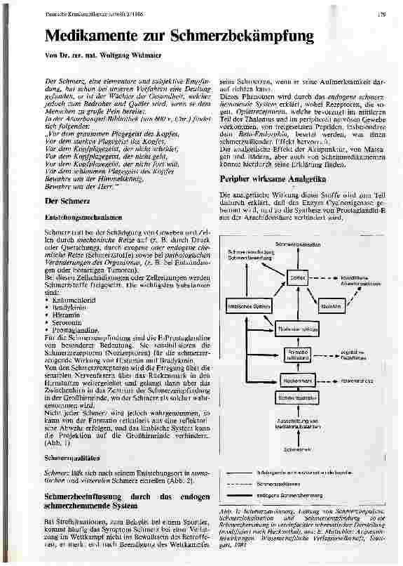 Vorschauseite 1: Medikamente zur Schmerzbekämpfung