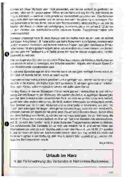 Vorschauseite 3: Bericht über den Tagesablauf in einem Familienpflegeeinsatz