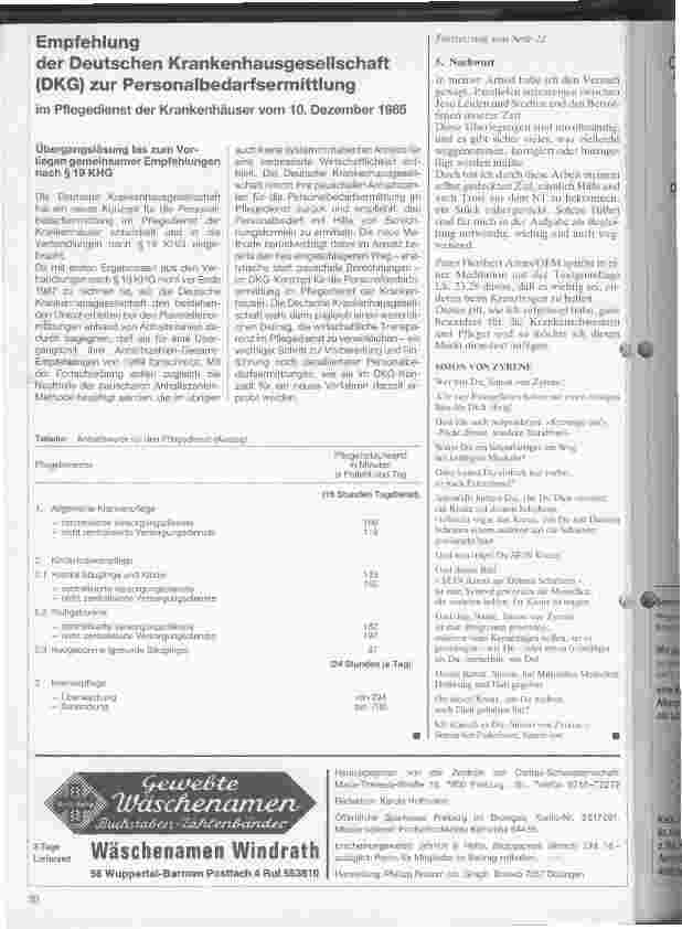 Vorschauseite 1: Empfehlung der Deutschen Krankenhausgesellschaft (DKG) zur Personalbedarfsermittlung