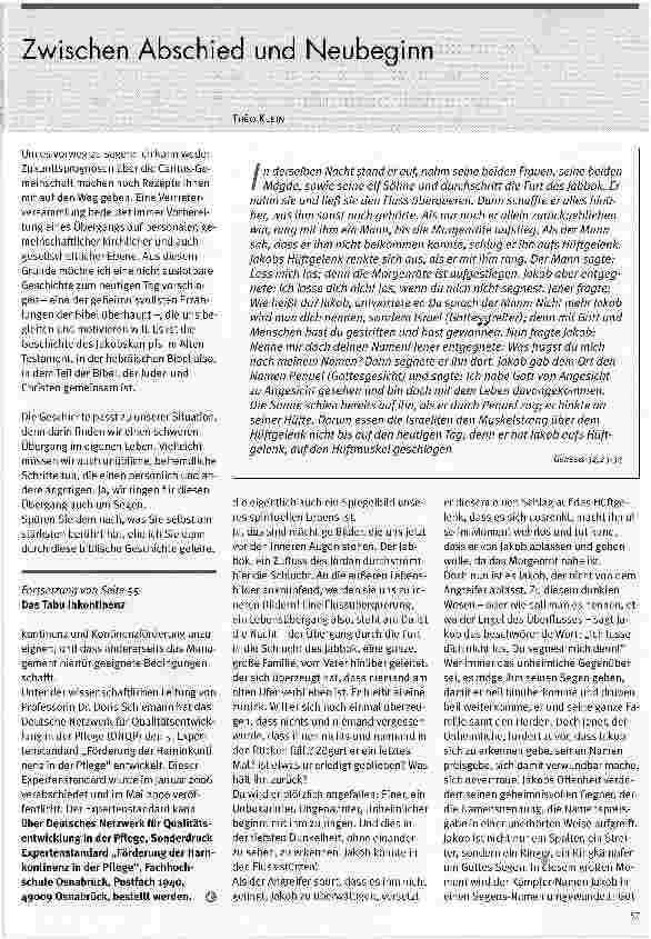 Vorschauseite 2: Das Tabu Inkontinenz