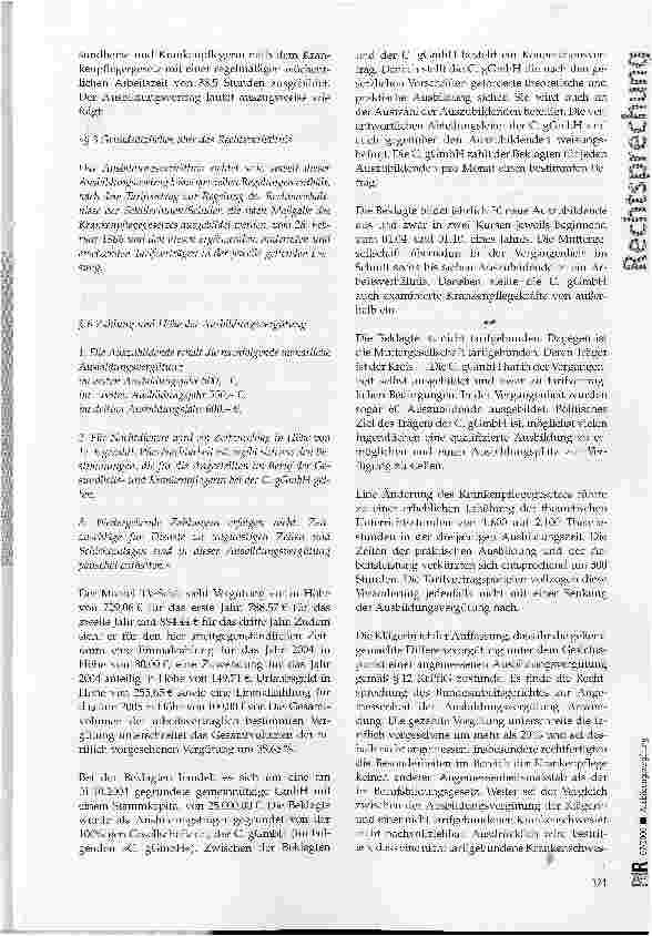 Vorschauseite 2: Ausbildungsvergütung -Unterschreitung der tariflichen Vergütung um mehr als 20 Prozent kann unter Umständen noch als angemessen angesehen werden