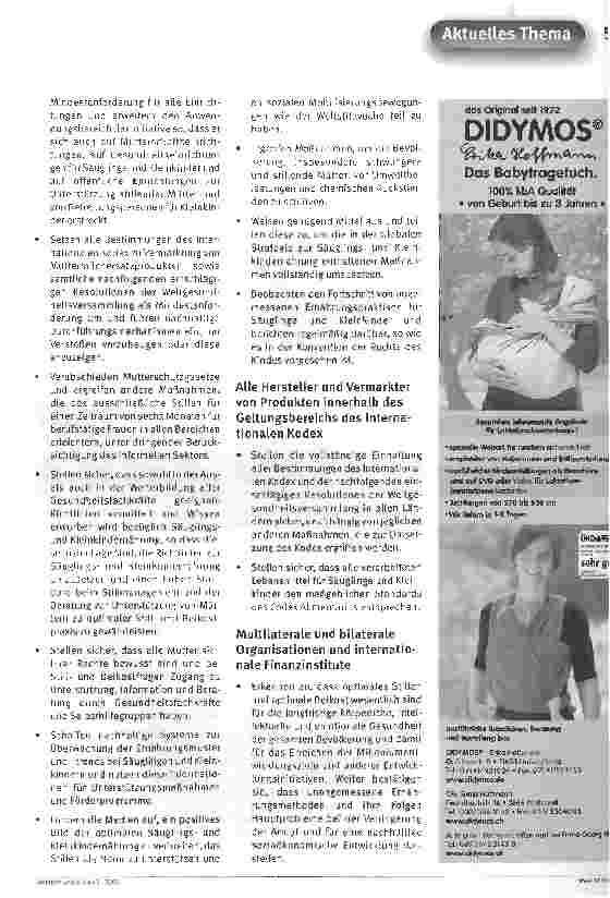 Vorschauseite 2: Innocenti-Deklaration 2005Zur Emährungvon Säuglingen und Kleinkindern Florenz (I), 22. November 2005