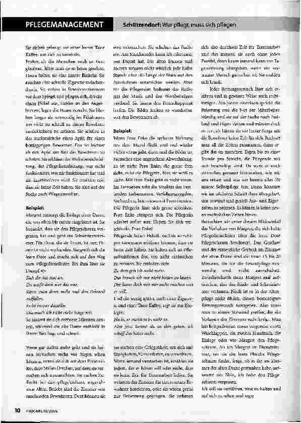 Vorschauseite 2: Wer pflegt, muss sich pflegen