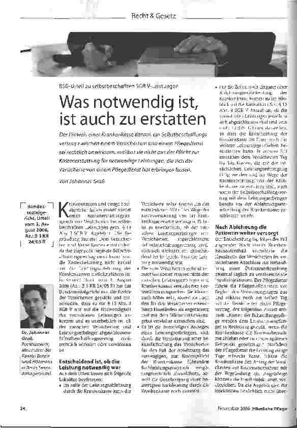 Vorschauseite 1: Was notwendig ist, ist auch zu erstatten